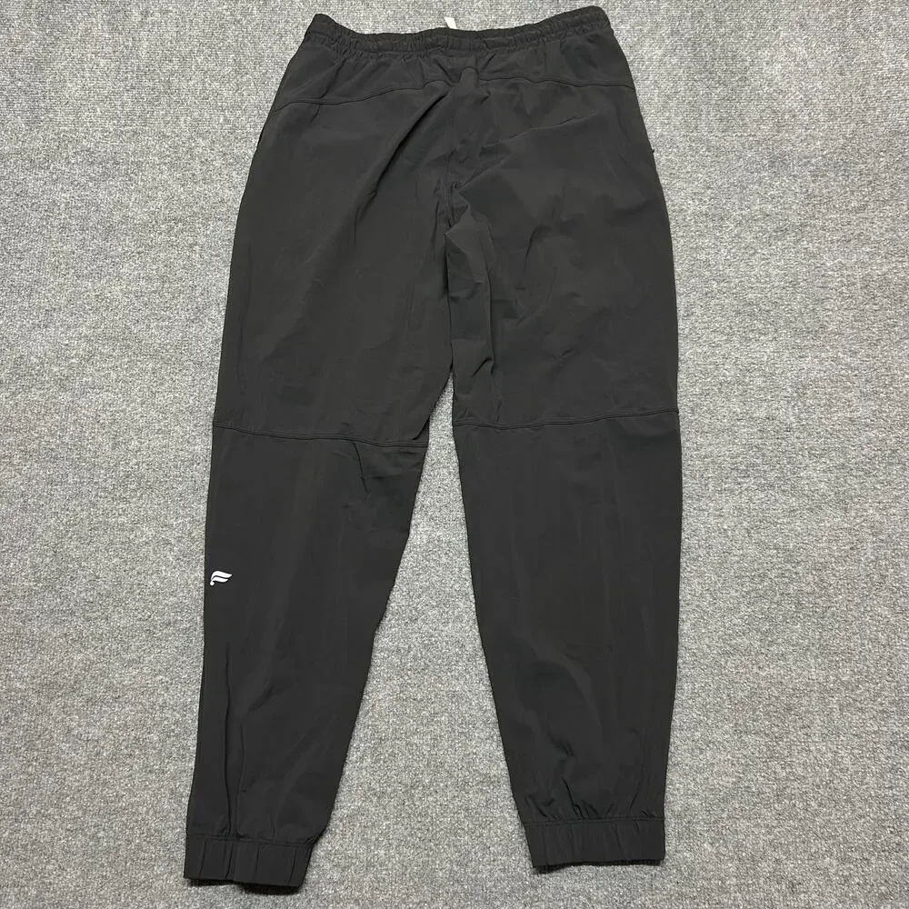 Fabletics Jogger Pants Womens Medium Black Microfiber Elastic Waist Running Gym